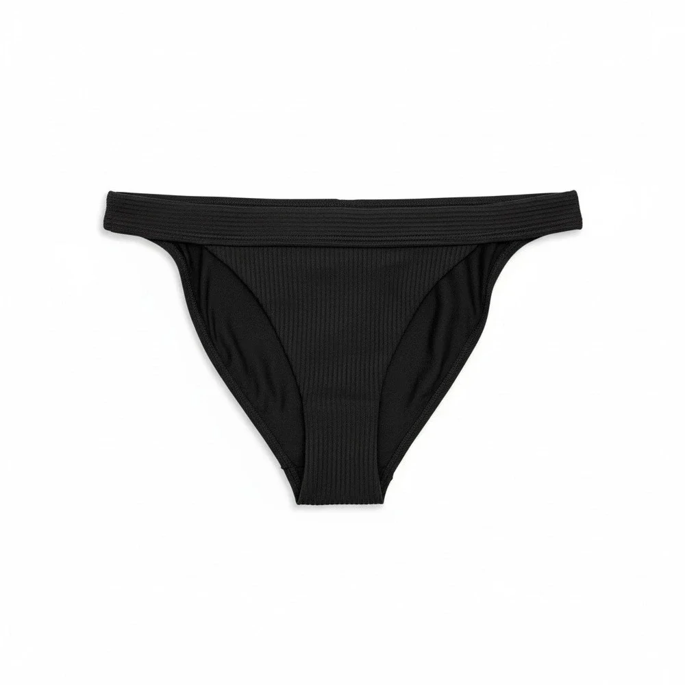 Andie Swim Banded Ribbed Cheeky Bikini Bottom Black Medium M NWT - Picture 3 of 9